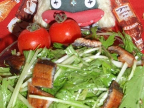 鰻と水菜のサラダ